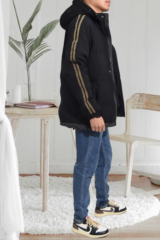 Mens Long Puffer Hoody Jacket - StylePhase SA