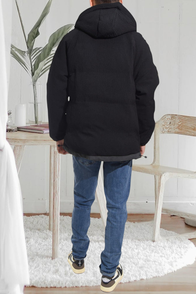 Mens Long Puffer Hoody Jacket - StylePhase SA
