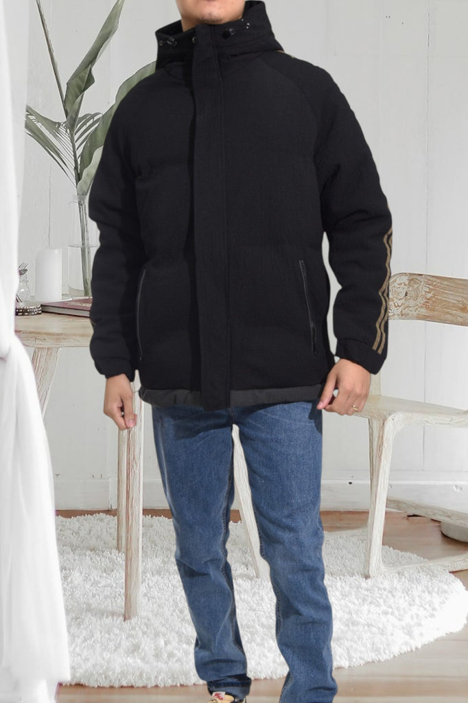 Mens Long Puffer Hoody Jacket - StylePhase SA