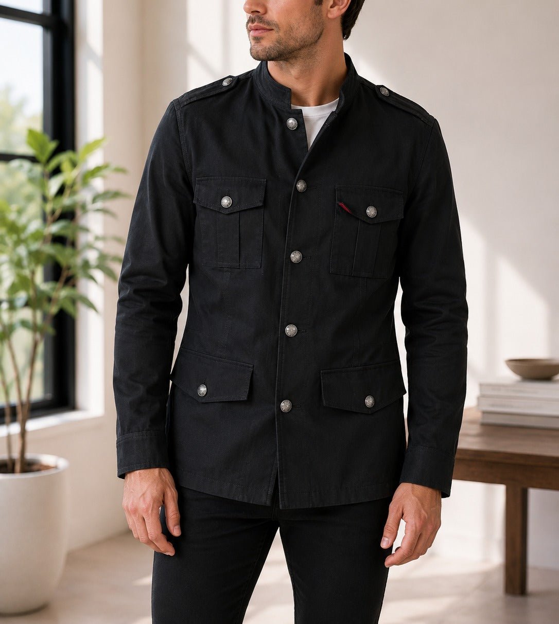 Men's Maroon Lined Melton Coat - StylePhase SA