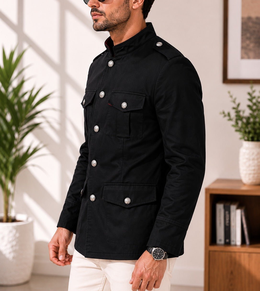 Men's Maroon Lined Melton Coat - StylePhase SA