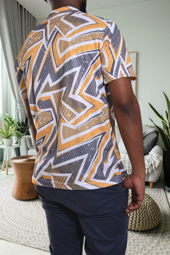 Mens Mustard Printed T Shirt - StylePhase SA