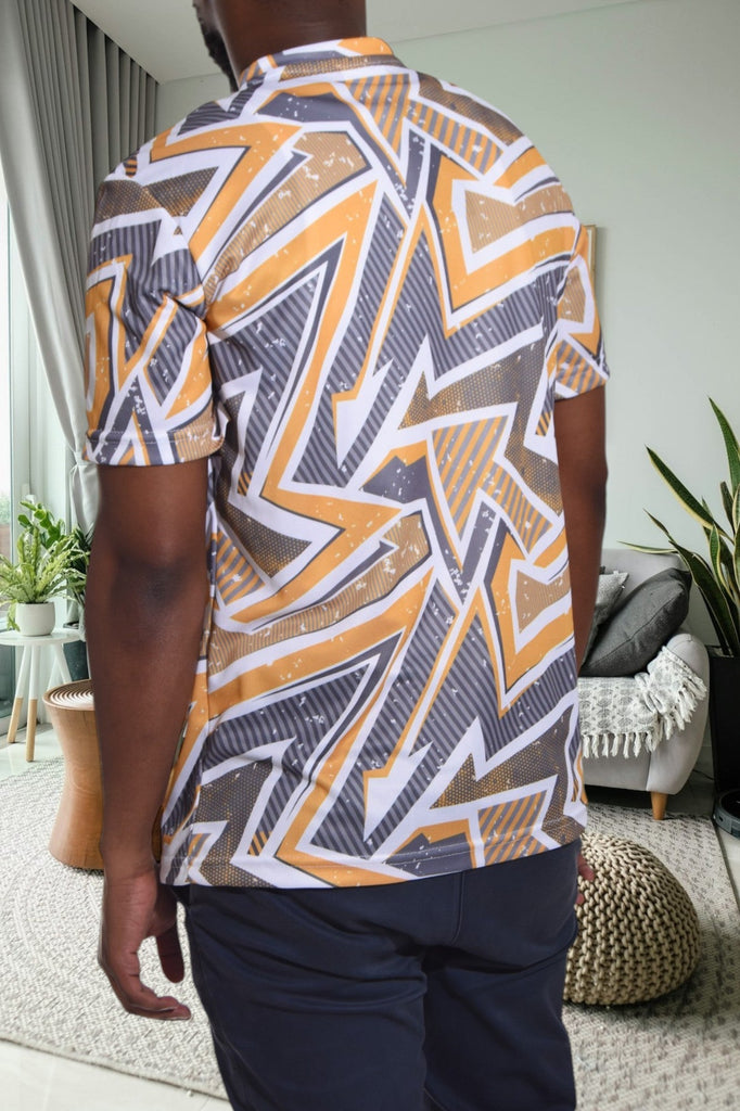 Mens Mustard Printed T Shirt - StylePhase SA