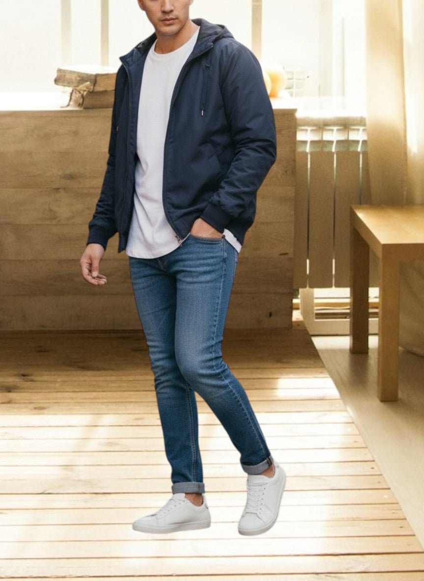 Men's Navy Hoody Pocket jacket - StylePhase SA