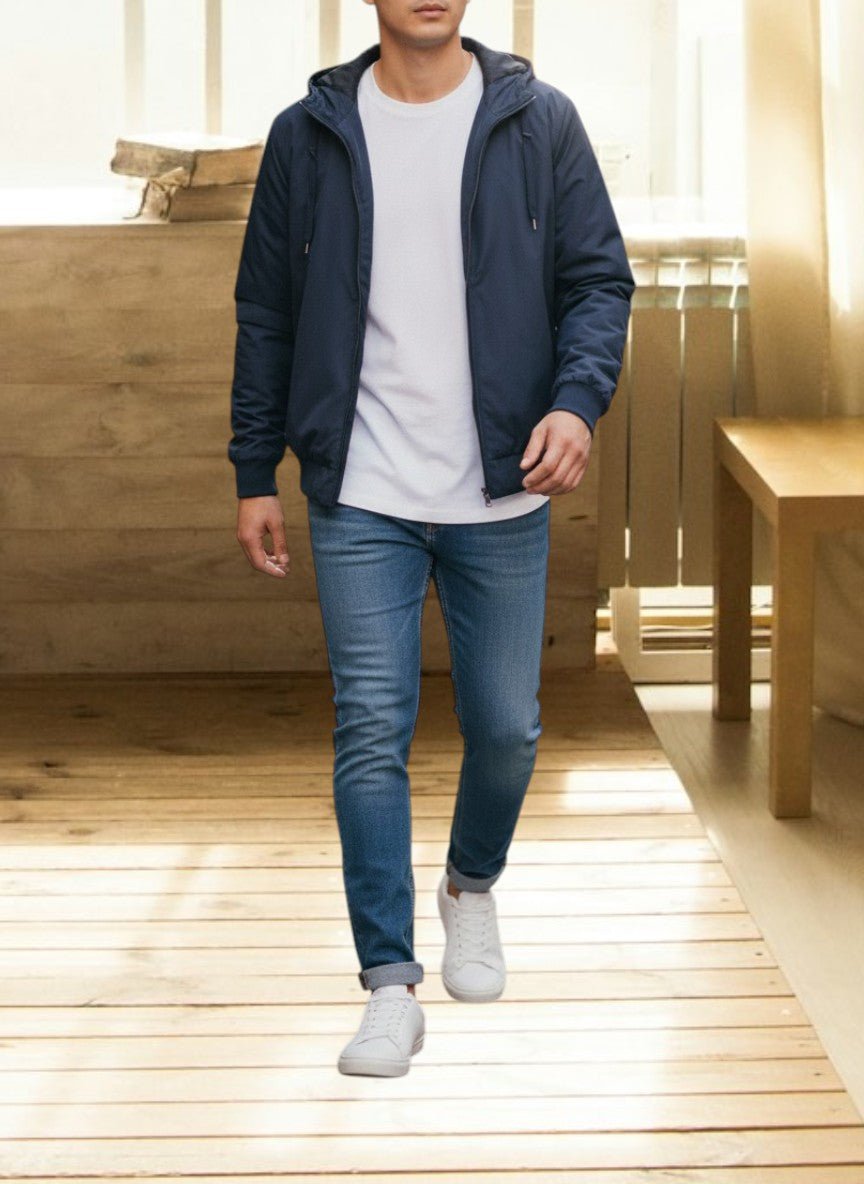 Men's Navy Hoody Pocket jacket - StylePhase SA