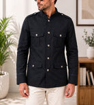 Men's Navy Lined Melton Coat - StylePhase SA