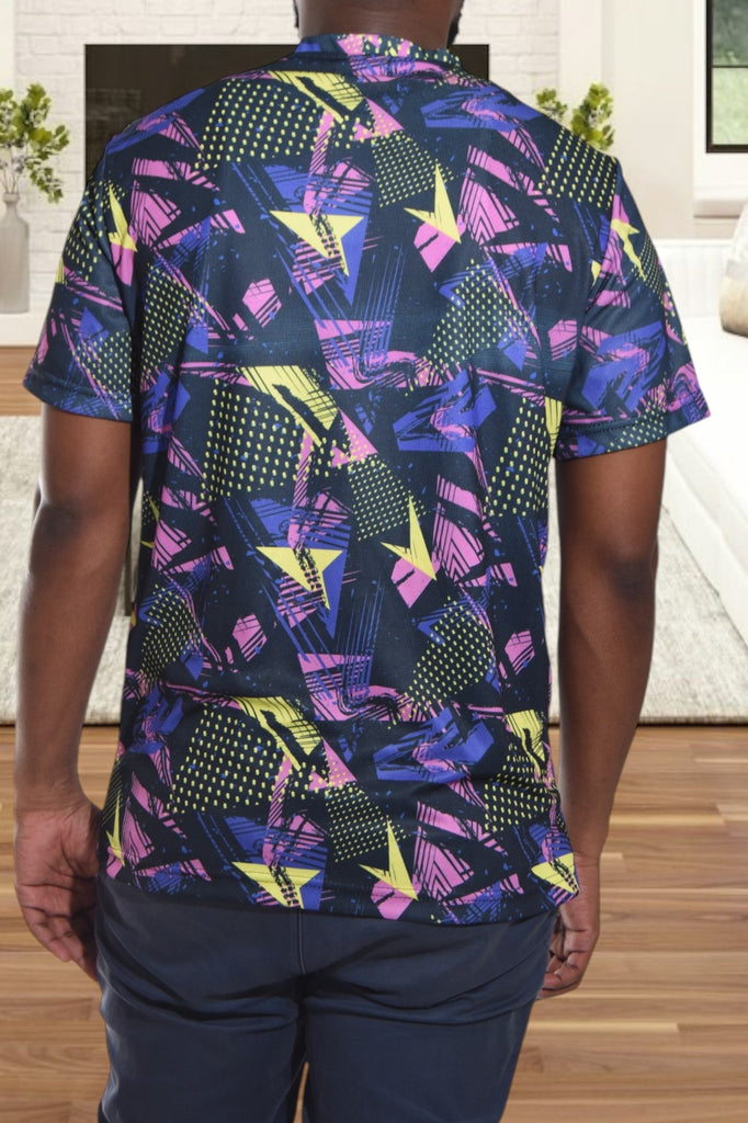 Mens Navy Printed T Shirt - StylePhase SA