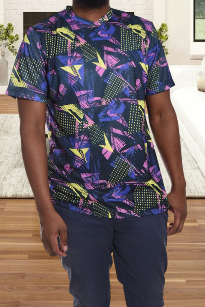 Mens Navy Printed T Shirt - StylePhase SA