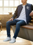 Mens Navy Printed Zip Jacket - StylePhase SA