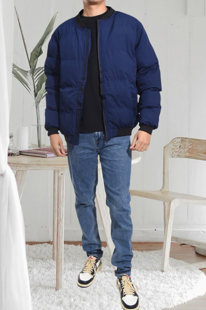 Mens Navy Puffer Jacket - StylePhase SA