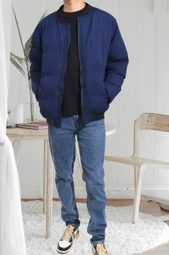 Mens Navy Puffer Jacket - StylePhase SA