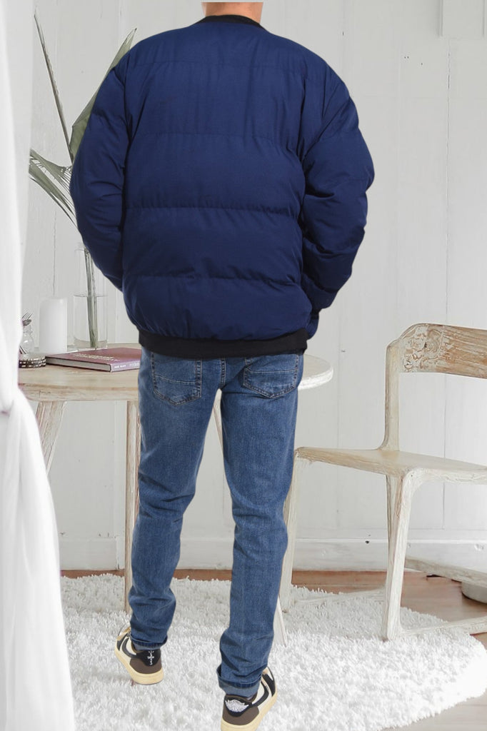 Mens Navy Puffer Jacket - StylePhase SA