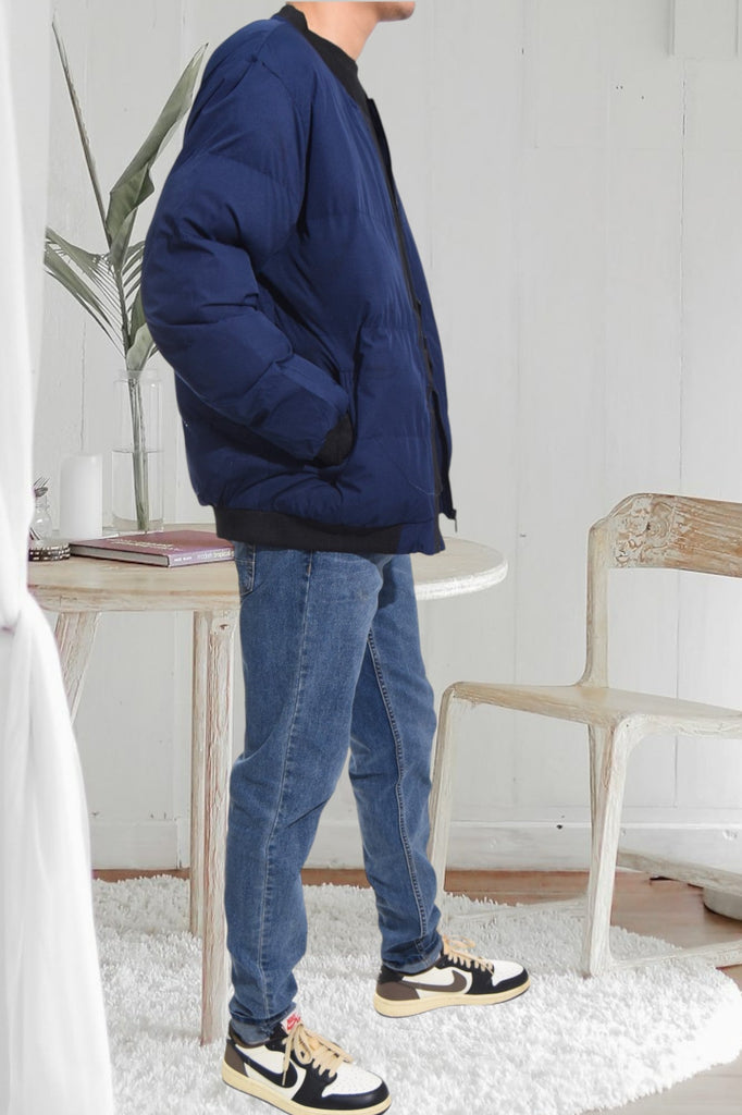 Mens Navy Puffer Jacket - StylePhase SA