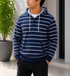 Mens Navy Stripe Button Front Jacket - StylePhase SA