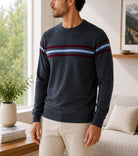 Men's Navy Stripe Knit Jersey - StylePhase SA