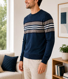 Men's Navy Stripped Knit Jersey - StylePhase SA