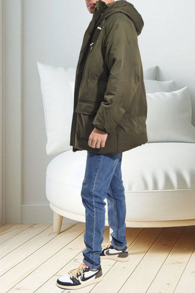 Mens Olive Hoody Jacket - StylePhase SA