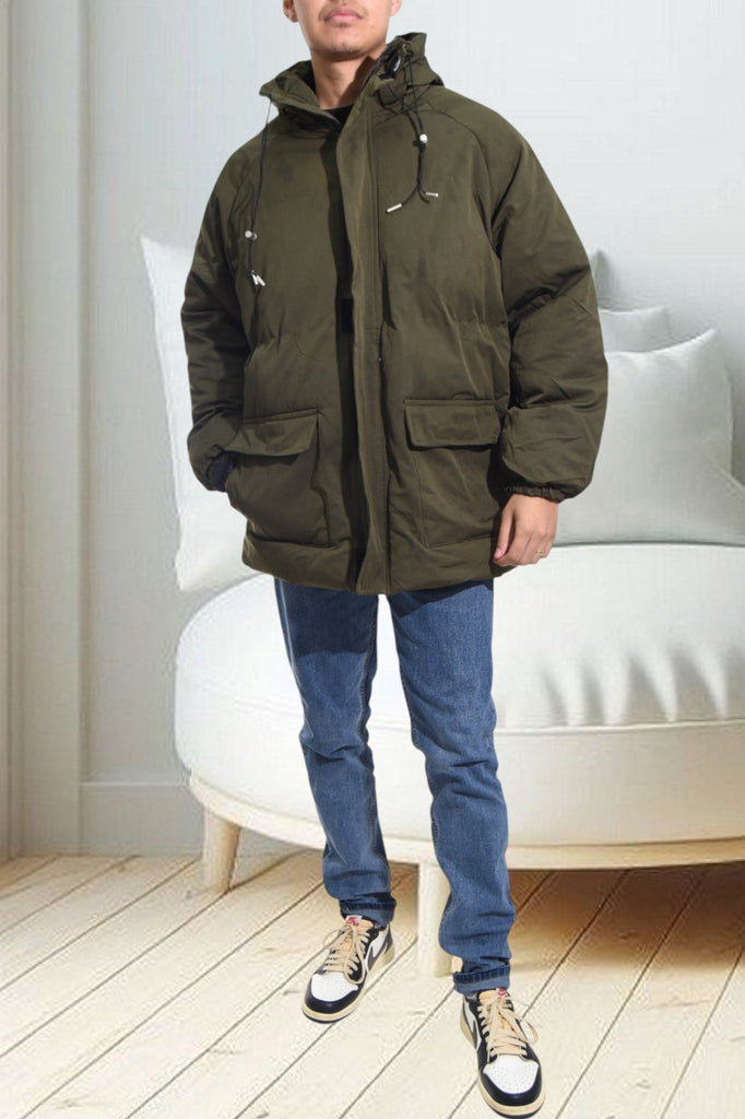 Mens Olive Hoody Jacket - StylePhase SA