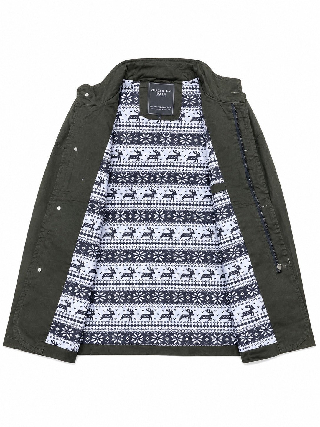 Mens Olive Pocket Front Jacket - StylePhase SA