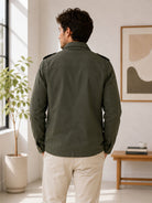 Mens Olive Pocket Front Jacket - StylePhase SA