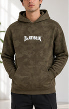 Mens Olive Printed Hoody Top - StylePhase SA