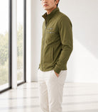 Mens Olive Side Double Zip Jacket - StylePhase SA