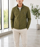 Mens Olive Side Double Zip Jacket - StylePhase SA