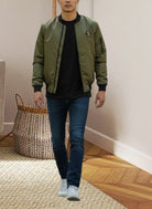 Mens Olive Zip Jacket - StylePhase SA