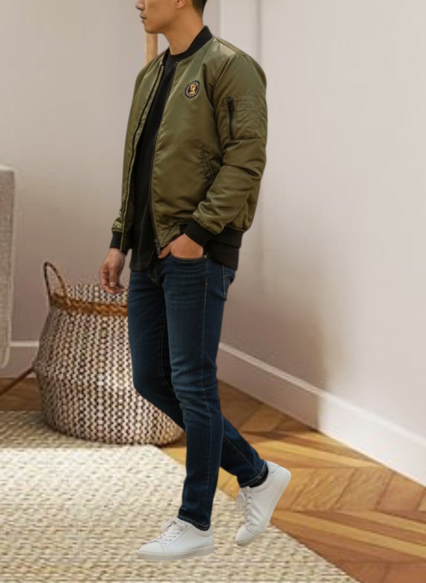 Mens Olive Zip Jacket - StylePhase SA