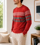 Men's Orange Printed Knit Jersey - StylePhase SA
