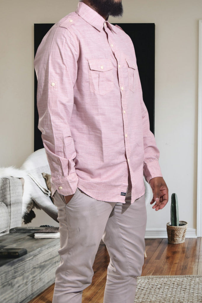 Mens Pink Long Sleeve Shirt - StylePhase SA