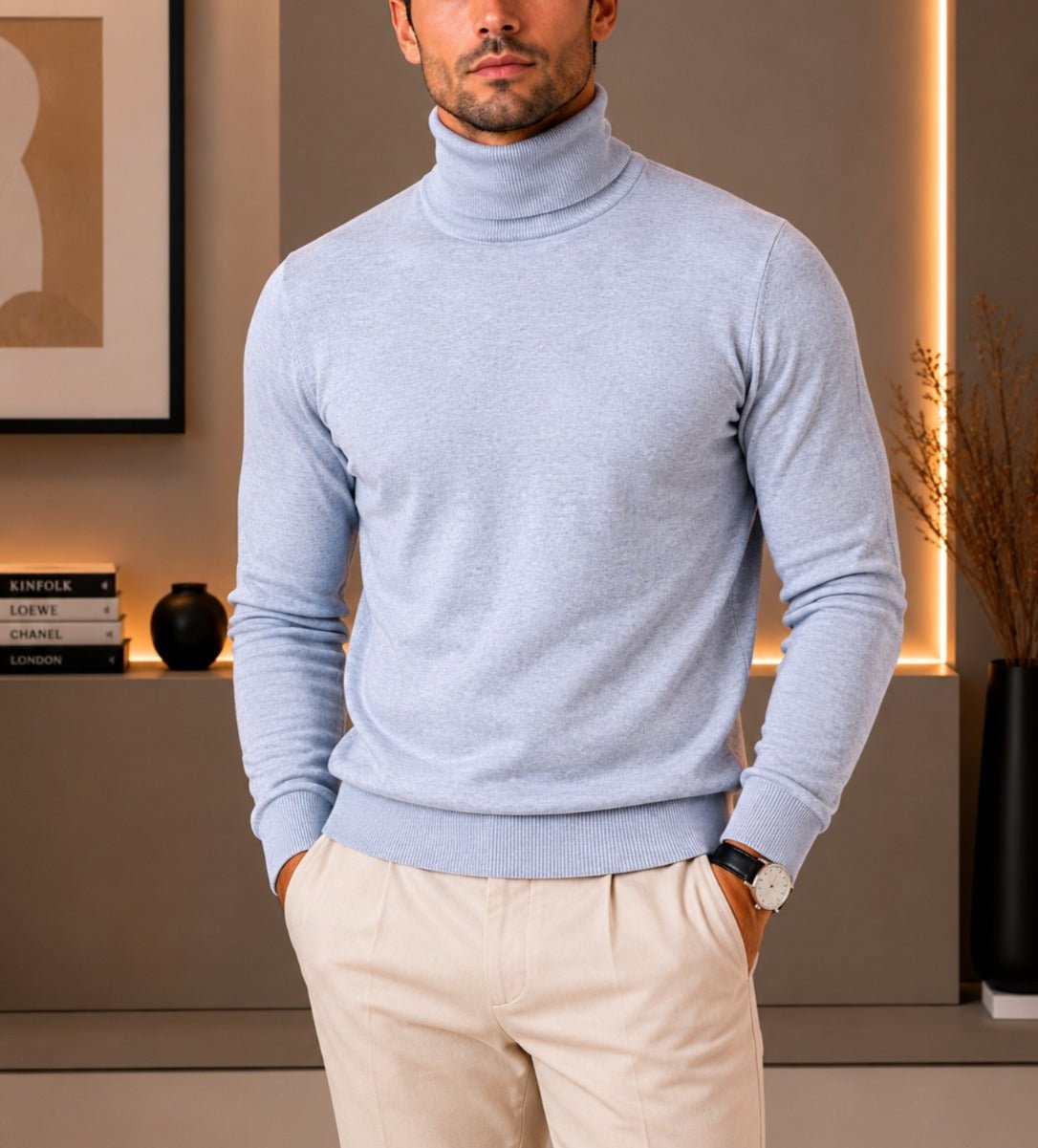 Men's Polo Neck Top - Grey - StylePhase SA