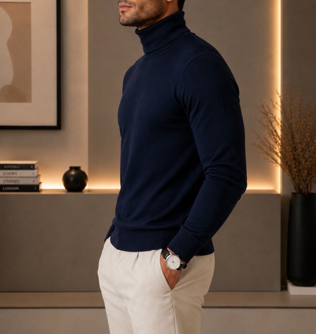 Men's Polo Neck Top - Navy - StylePhase SA