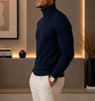 Men's Polo Neck Top - Navy - StylePhase SA