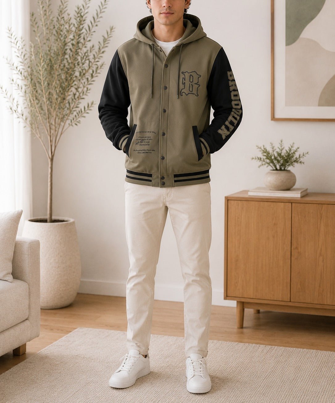 Mens Printed Brown Jacket - Brooklyn - StylePhase SA