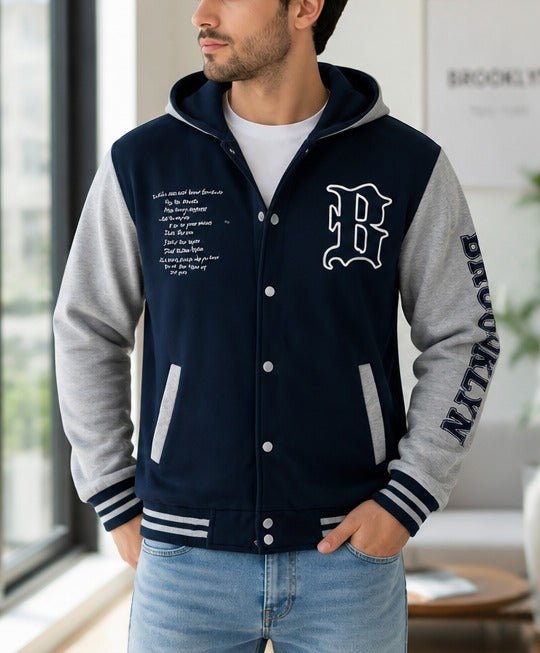 Mens Printed Navy Jacket - Brooklyn - StylePhase SA