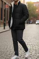Mens Puff Fur Jacket - Black - StylePhase SA