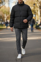 Mens Puff Fur Jacket - Black - StylePhase SA