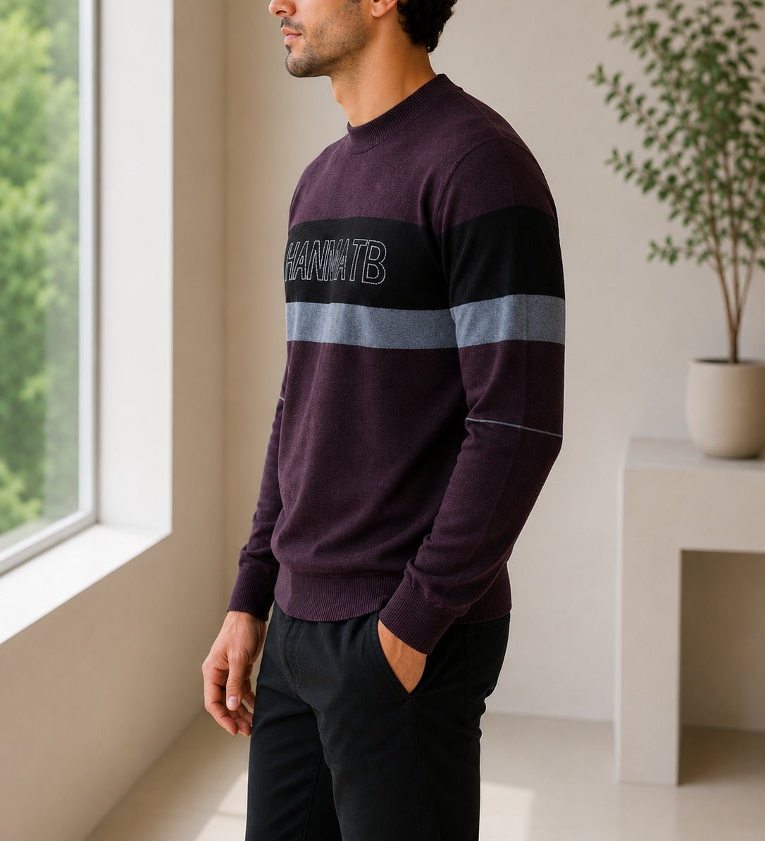 Men's Purple Block Stripe Jersey - StylePhase SA