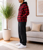 Men's Red & Black Wool inner Zip Shacket - StylePhase SA
