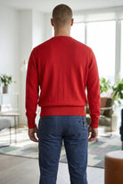 Mens Red Diamond Print Sweater - StylePhase SA