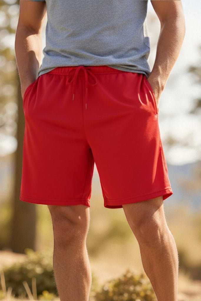 Mens Red Tie Front Shorts - StylePhase SA