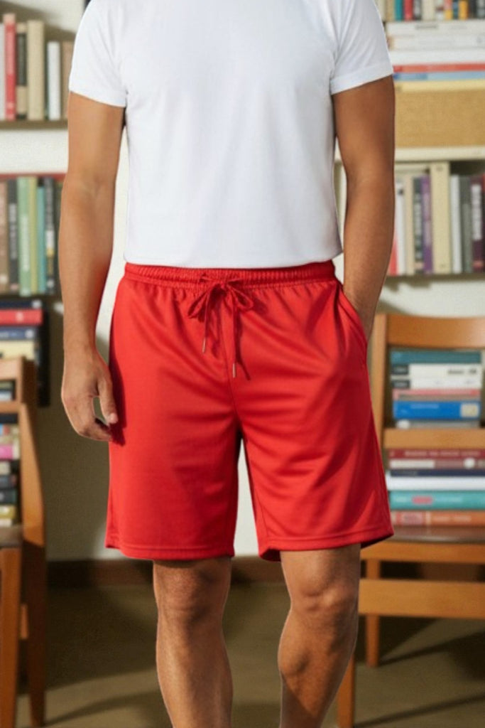Mens Red Tie Front Shorts - StylePhase SA