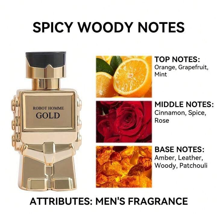 Mens Robot Homme Gold Perfume - 30/100 ml - StylePhase SA