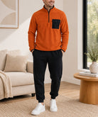 Mens Rust Fleece Sweater - StylePhase SA