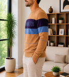 Men's Sandstone Stripe Printed Knit Jersey - StylePhase SA