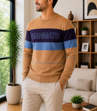 Men's Sandstone Stripe Printed Knit Jersey - StylePhase SA