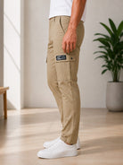Men's Slim Fit Khaki Cargo Pants - StylePhase SA