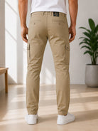 Men's Slim Fit Khaki Cargo Pants - StylePhase SA
