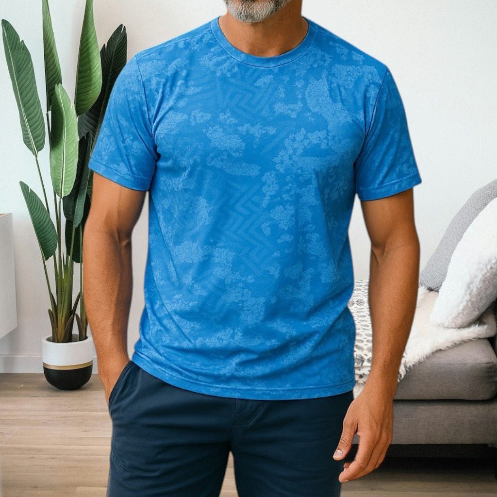 Mens Sport Blue Printed T Shirt - StylePhase SA